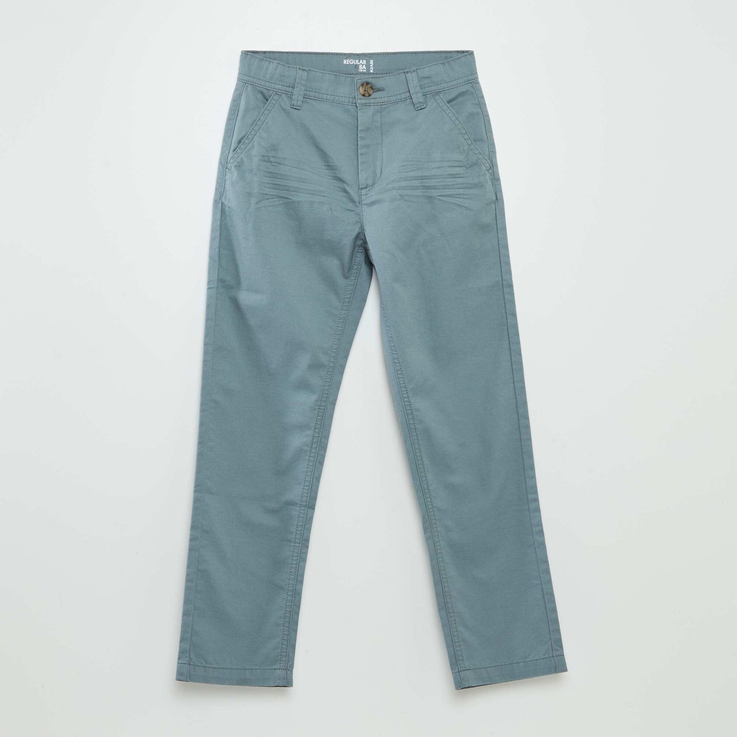 Pantalon chino droit uni Bleu