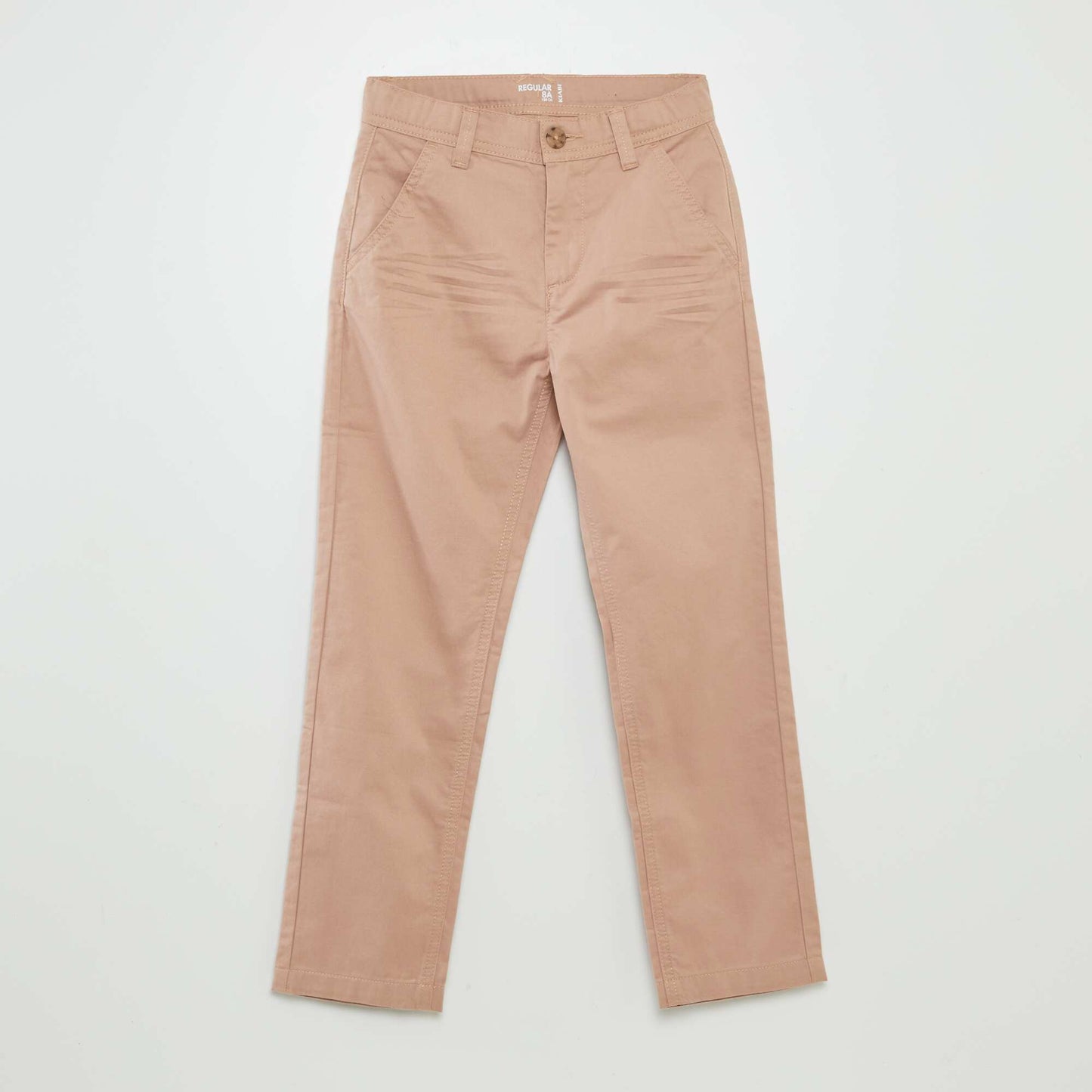 Pantalon chino droit uni Beige