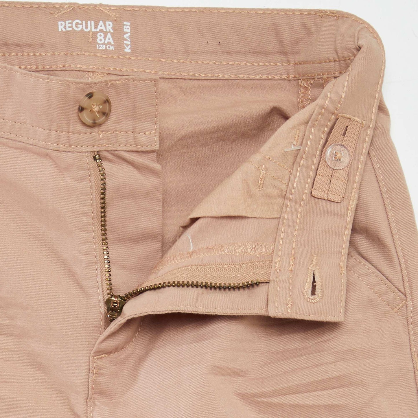 Pantalon chino droit uni Beige