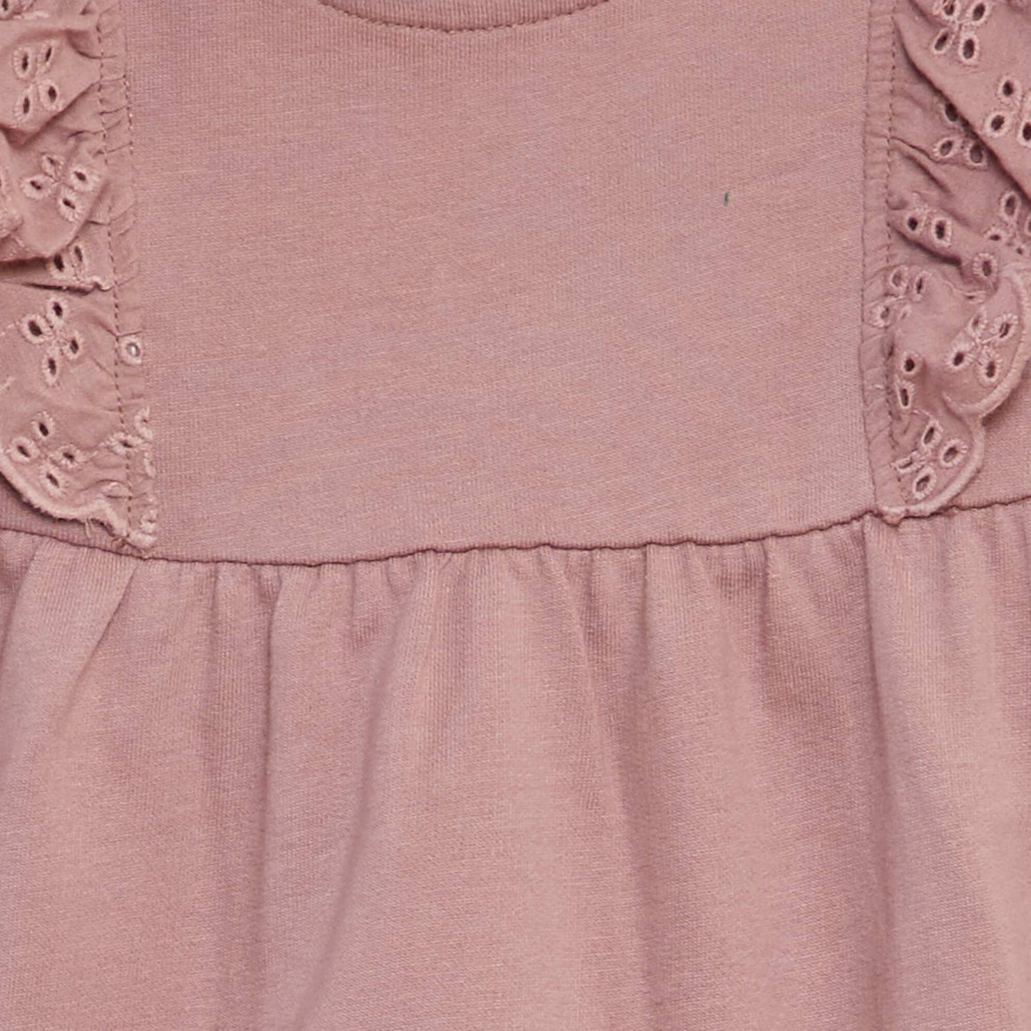 Robe avec volants en broderies anglaises Rose