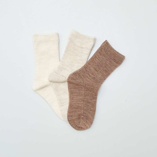 lot de 3 paires de chaussettes chaudes MARRON