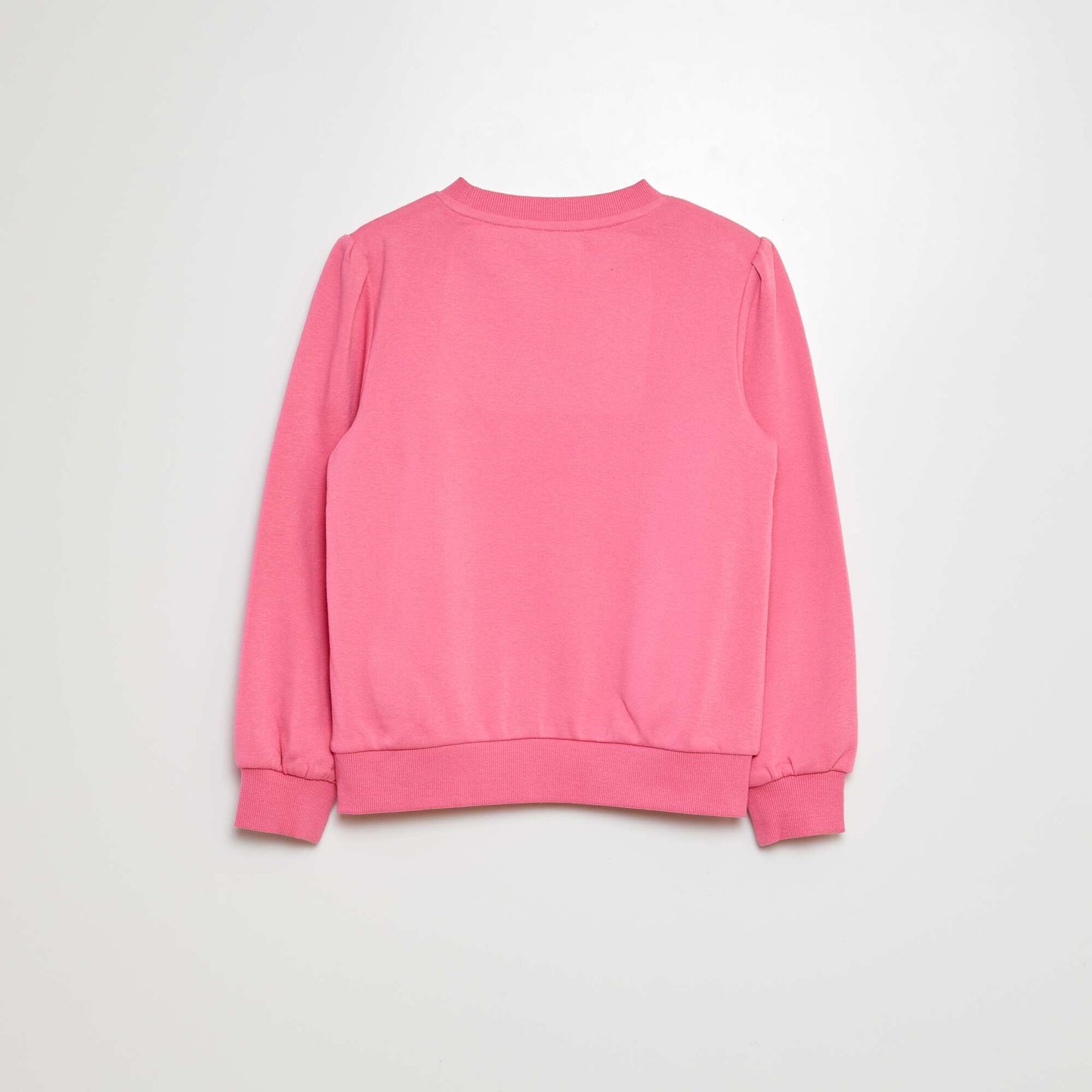 Sweat en molleton avec broderie et fronces aux épaules ROSE