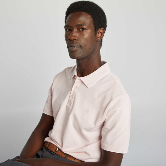 Polo en piqué  de coton ROSE