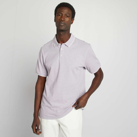 Polo en piqué  de coton VIOLET