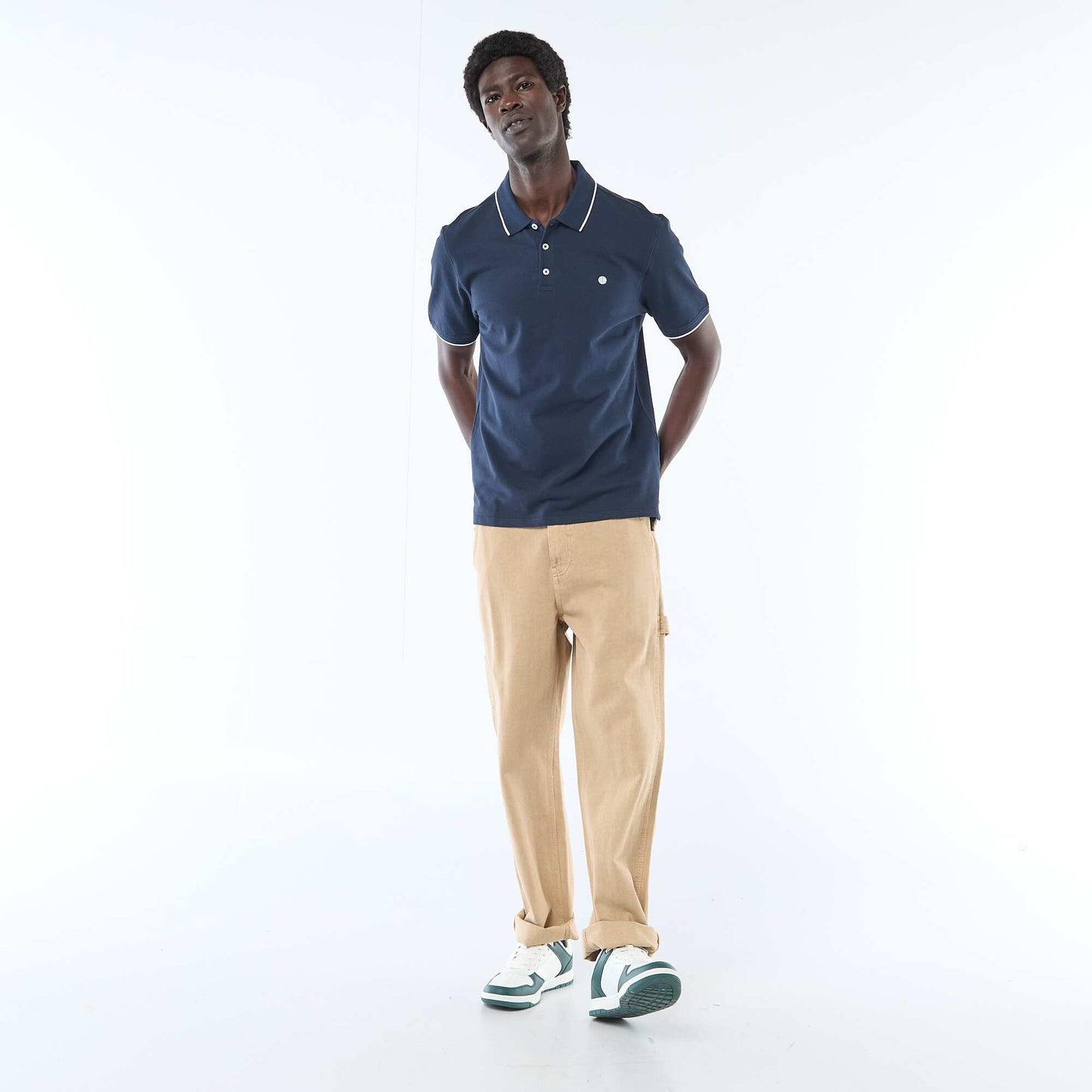 Polo en piqué  de coton BEIGE