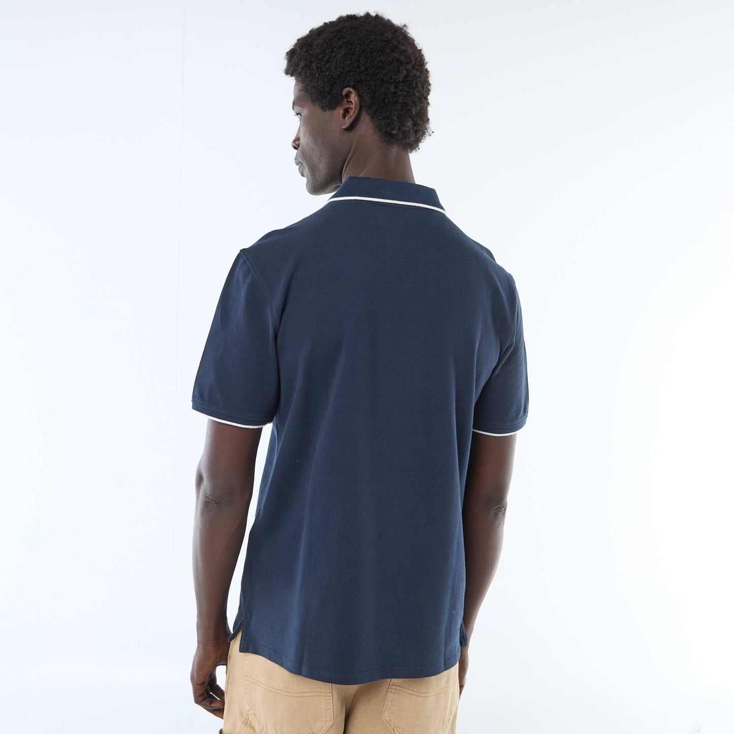 Polo en piqué  de coton BEIGE