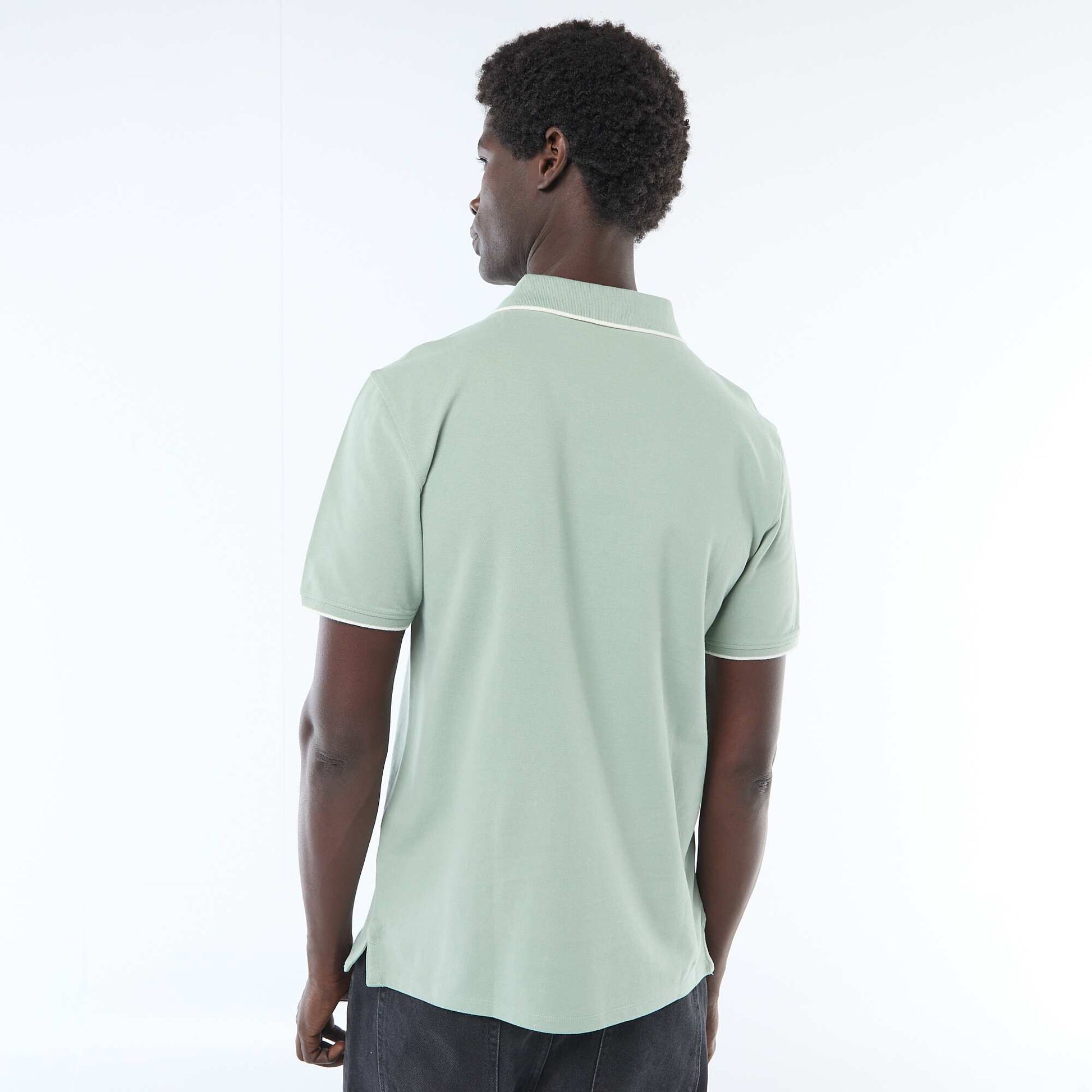 Polo en piqué  de coton VERT