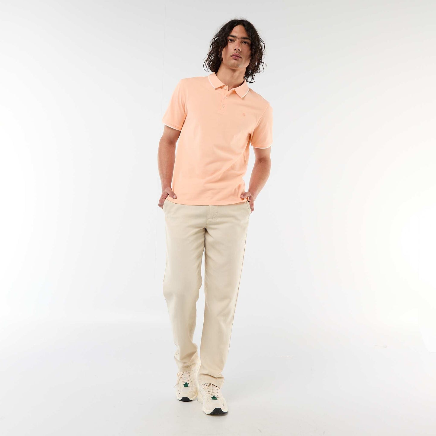 Polo en piqué  de coton ORANGE