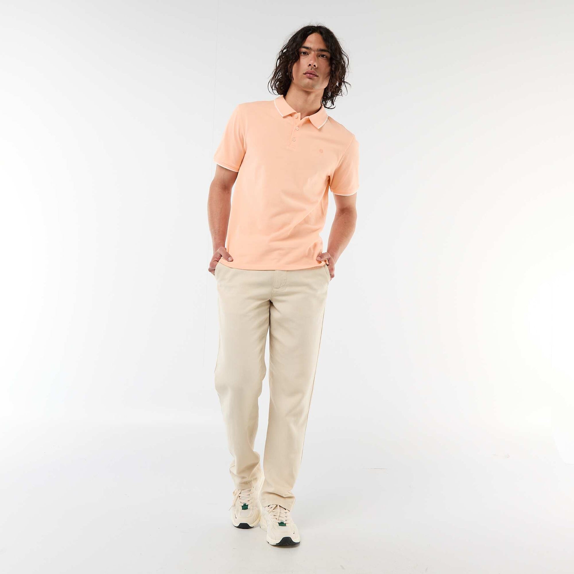 Polo en piqué  de coton ORANGE
