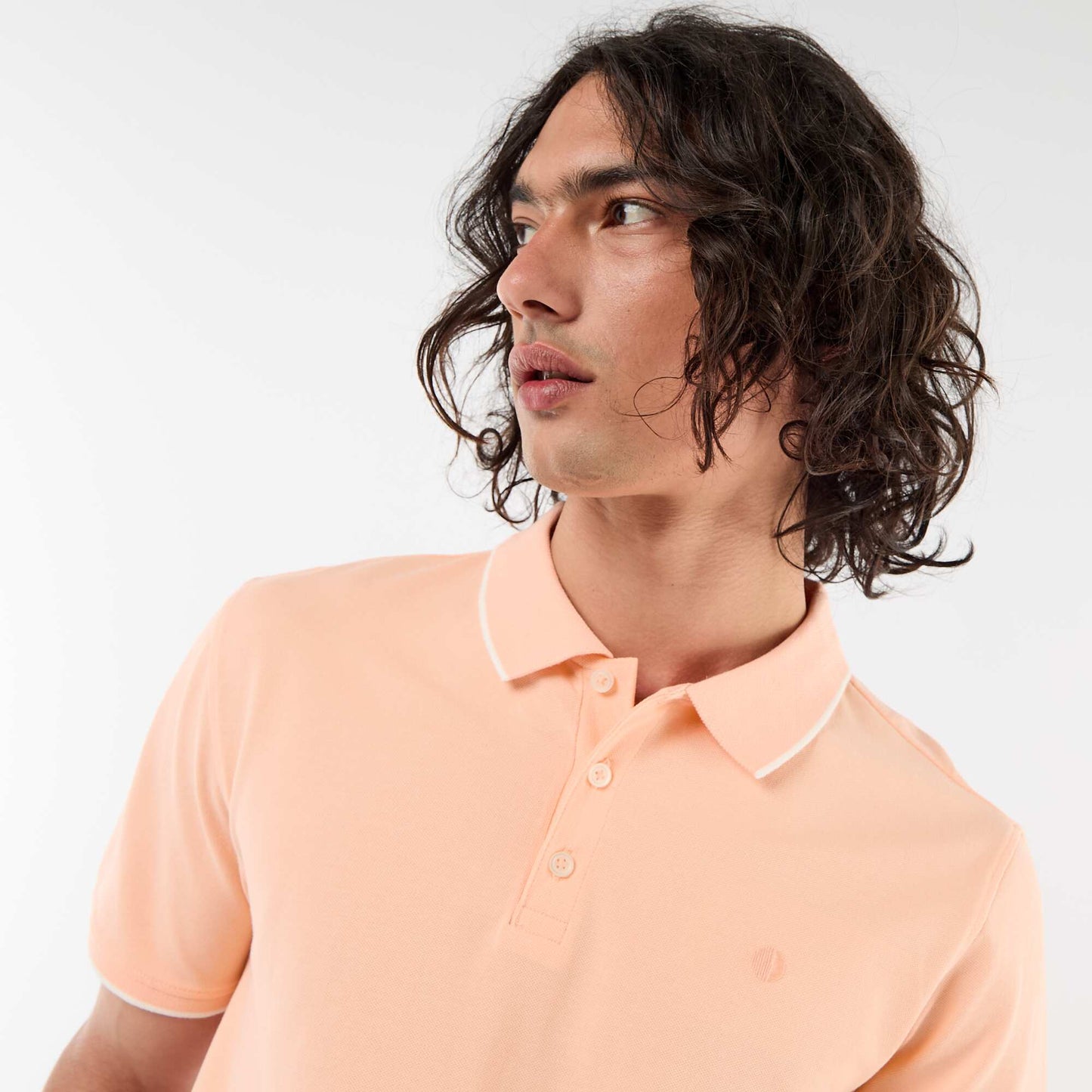 Polo en piqué  de coton ORANGE