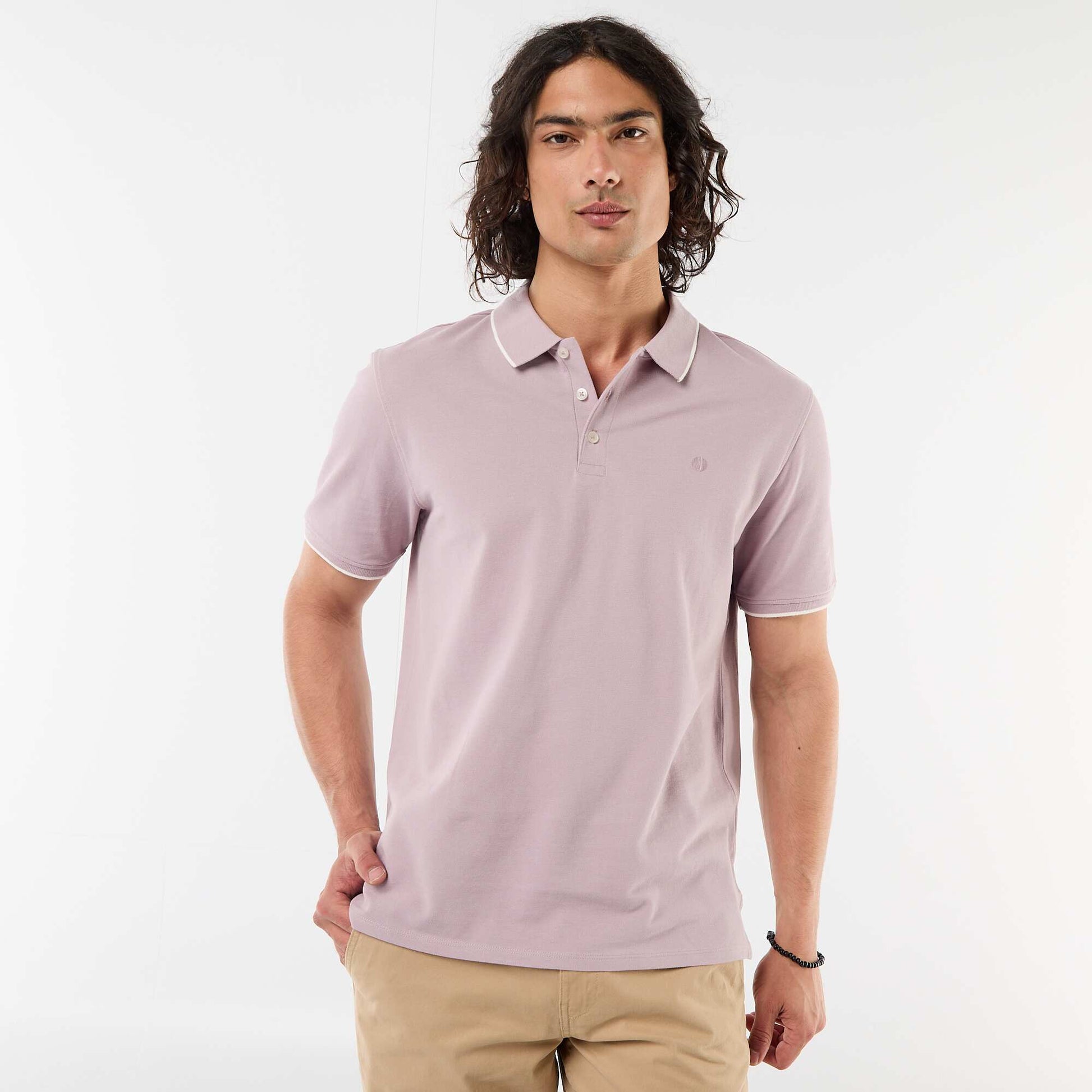 Polo en piqué  de coton VIOLET