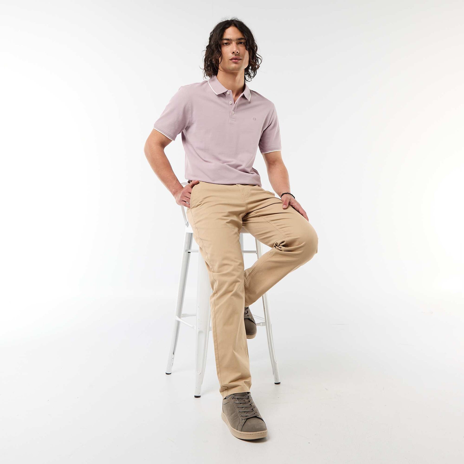 Polo en piqué  de coton VIOLET