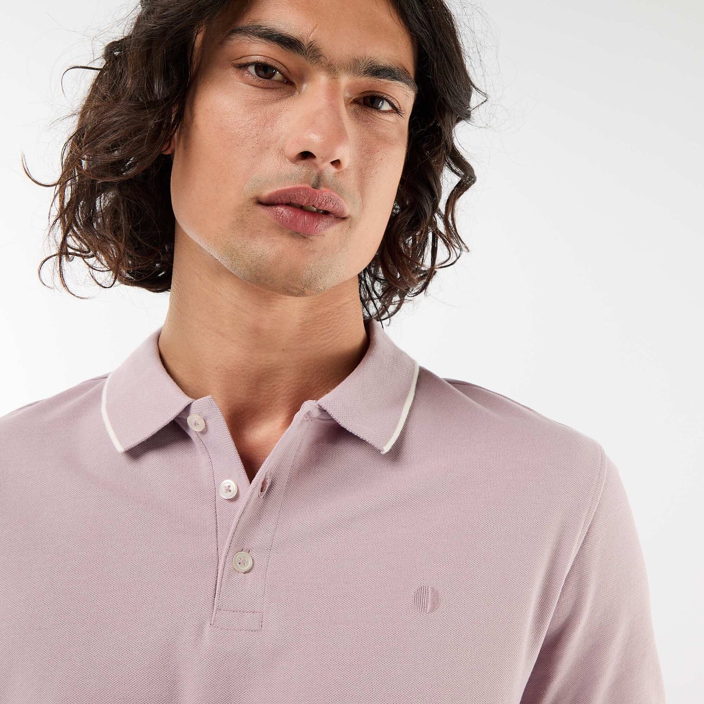 Polo en piqué  de coton VIOLET