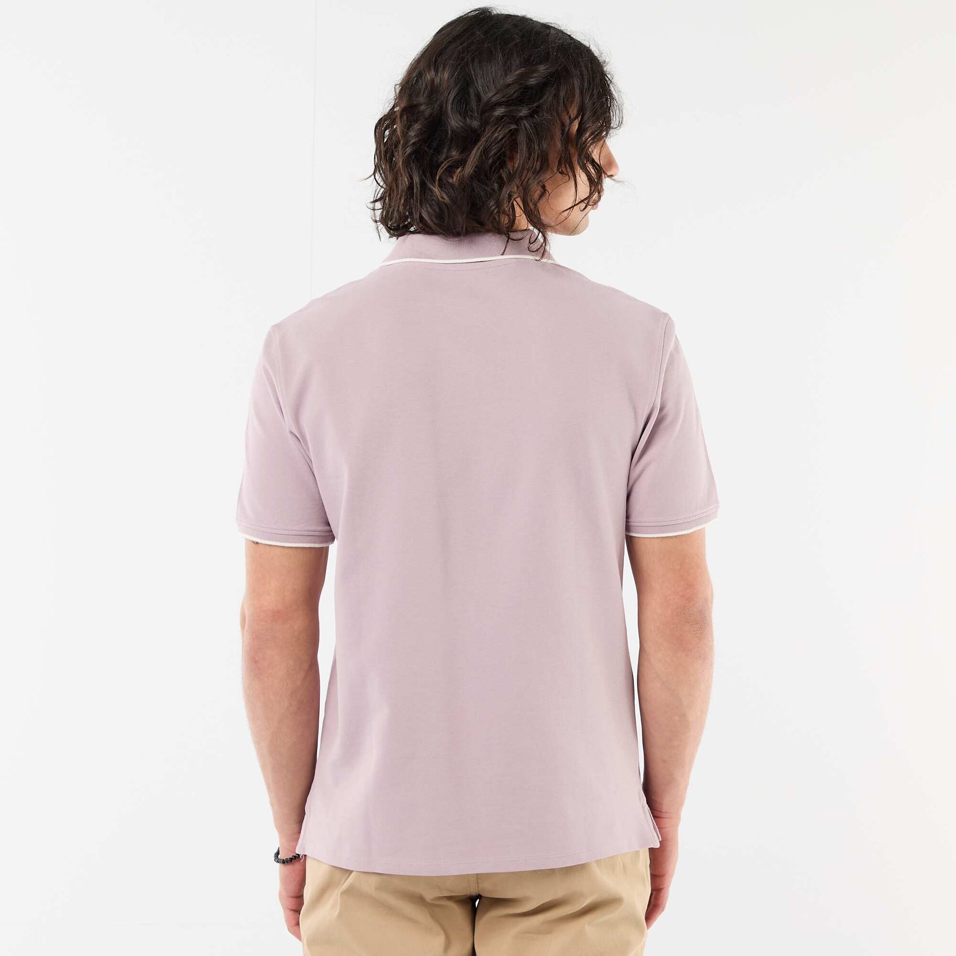 Polo en piqué  de coton VIOLET