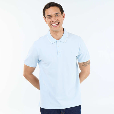 Polo en piqué  de coton BLEU