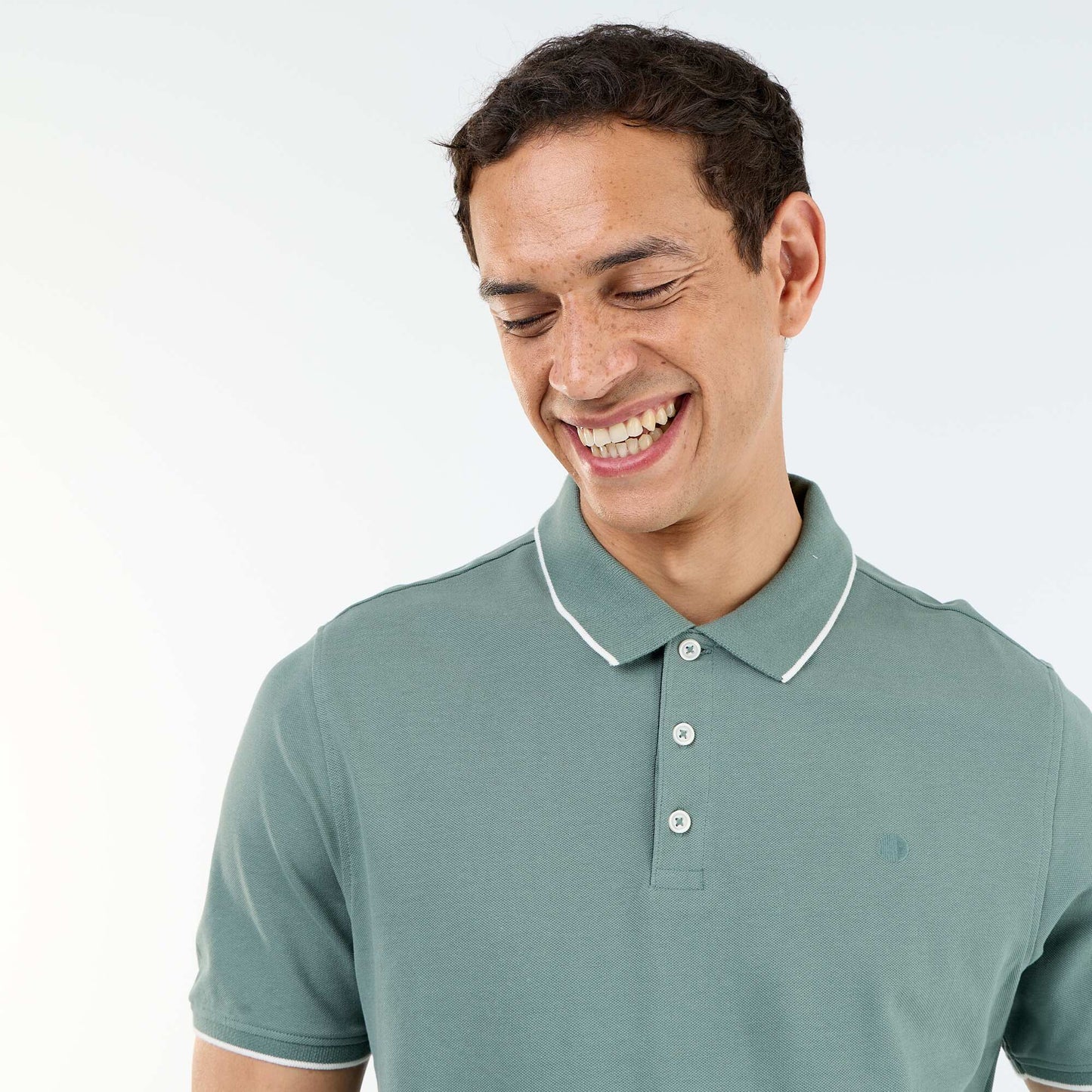 Polo en piqué  de coton VERT