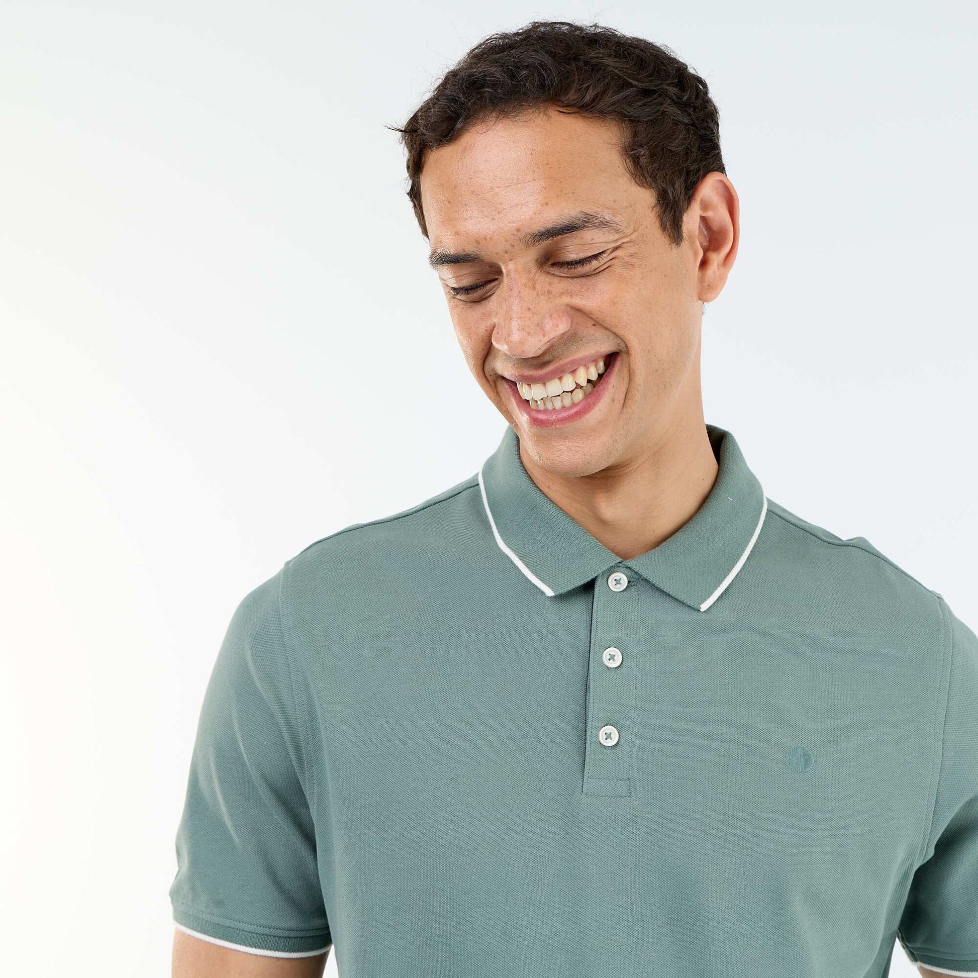 Polo en piqué  de coton VERT