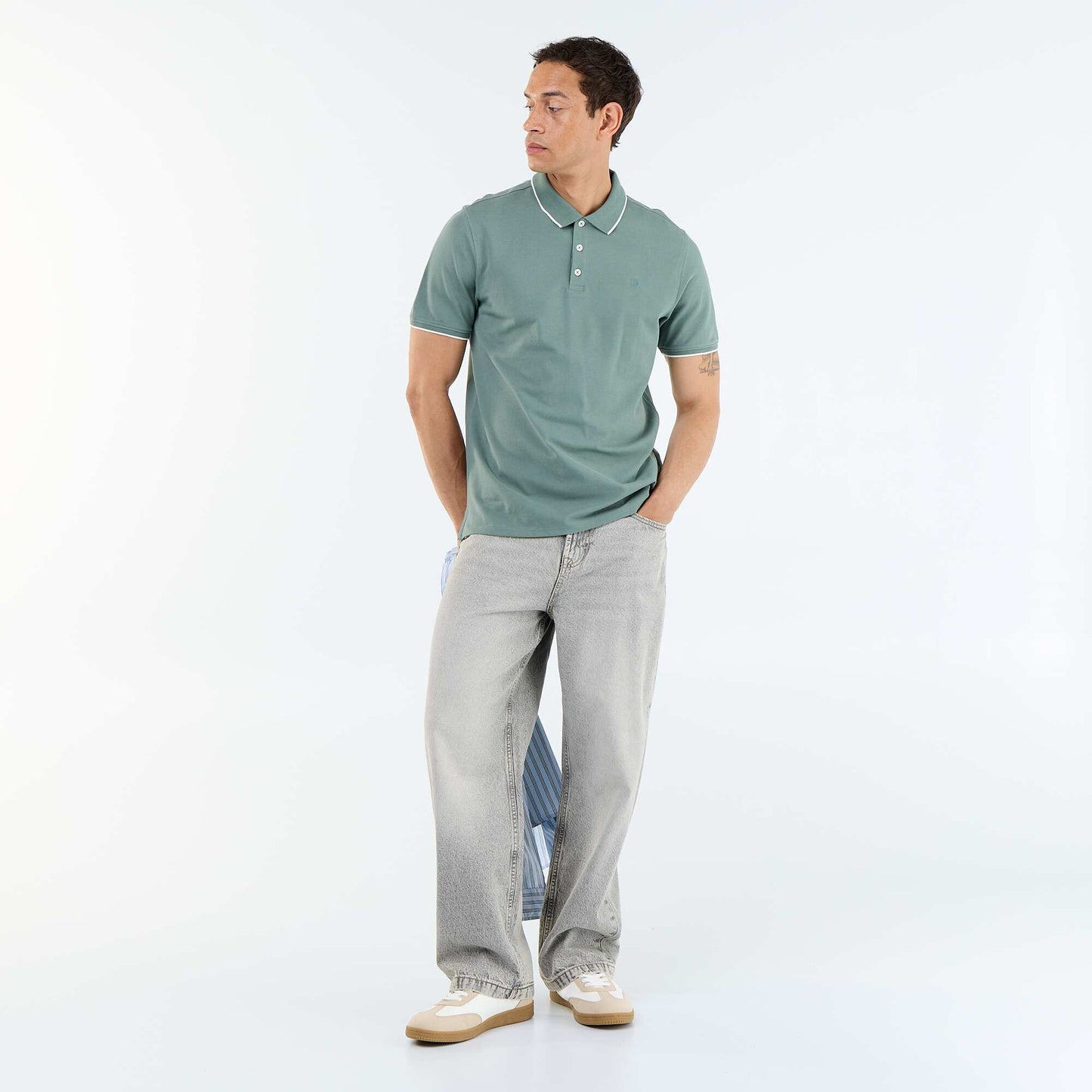 Polo en piqué  de coton VERT