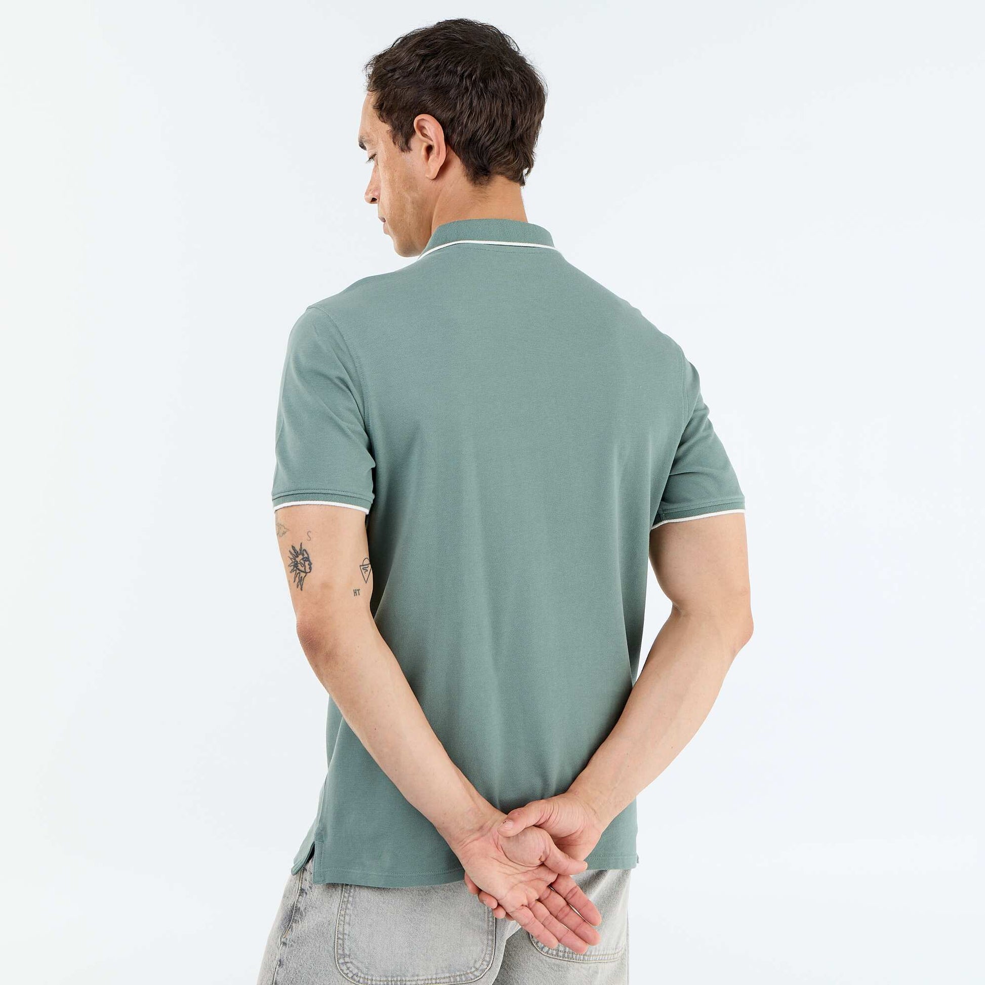 Polo en piqué  de coton VERT