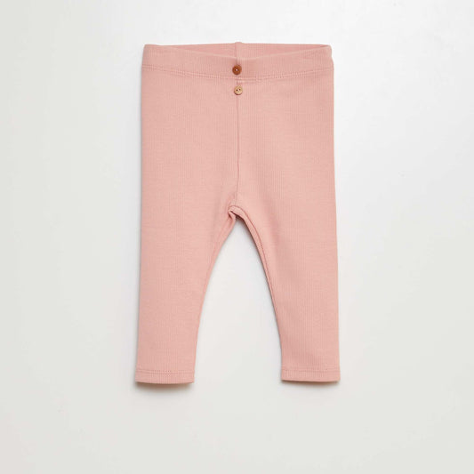 Legging côtelé avec boutons ROSE