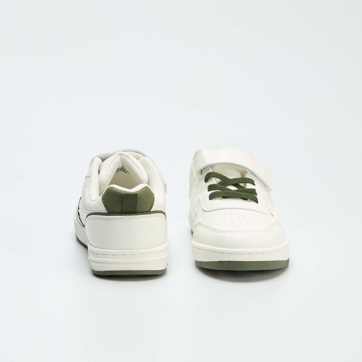 Baskets à lacets élastiques + scratchs BLANC