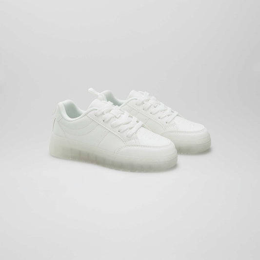Baskets avec semelle translucide BLANC