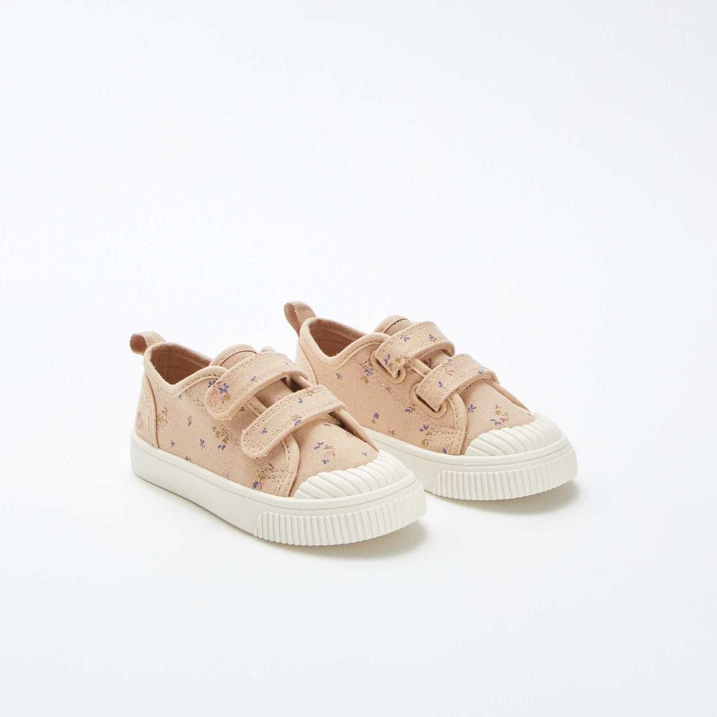 Baskets à scratchs en tissu BEIGE