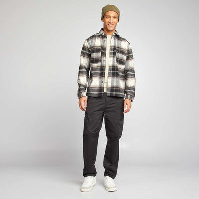 Pantalon multipoches coupe droite noir