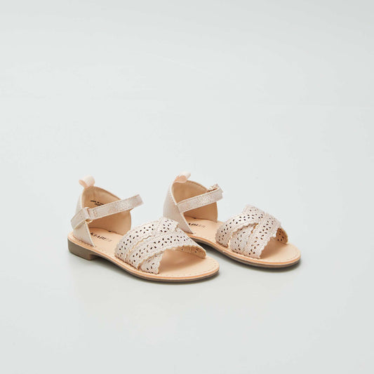 Sandales à brides ajourées Rose