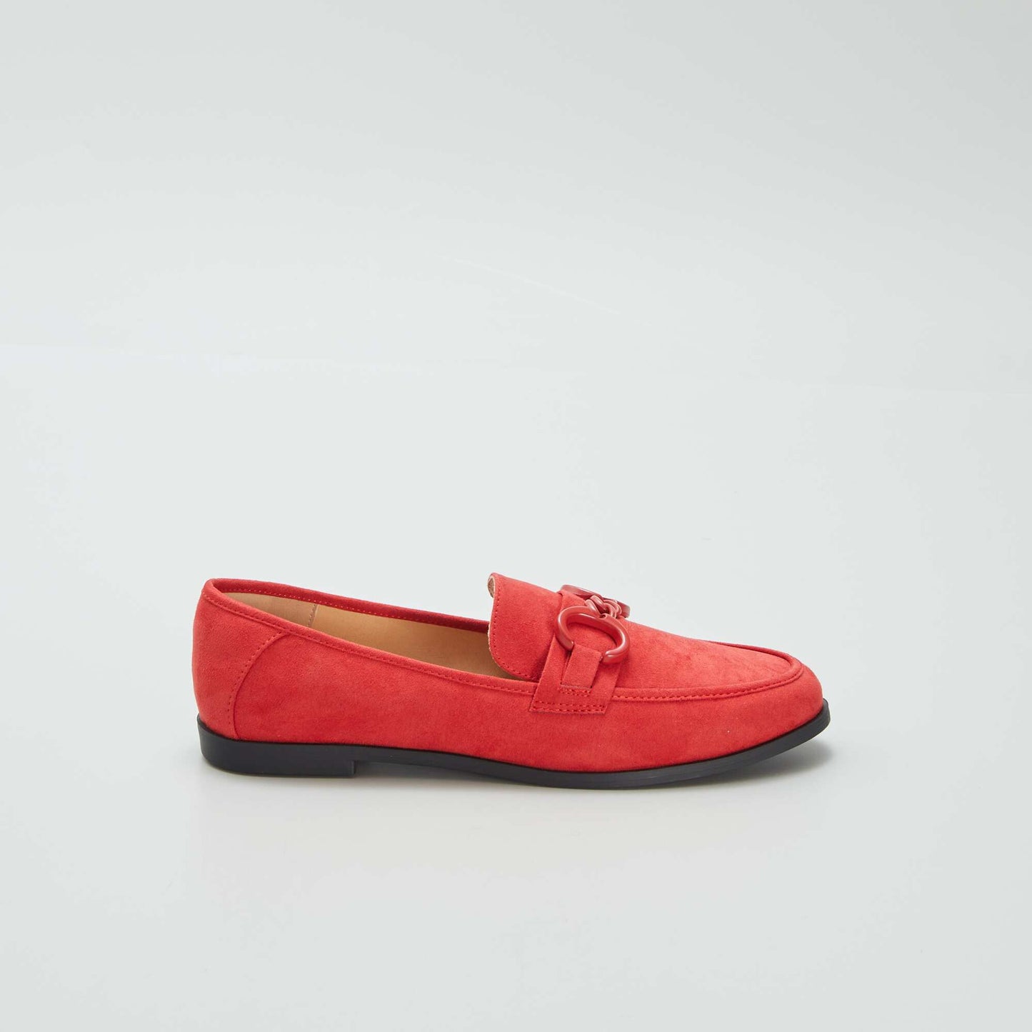 Mocassins à boucle en suédine Rouge