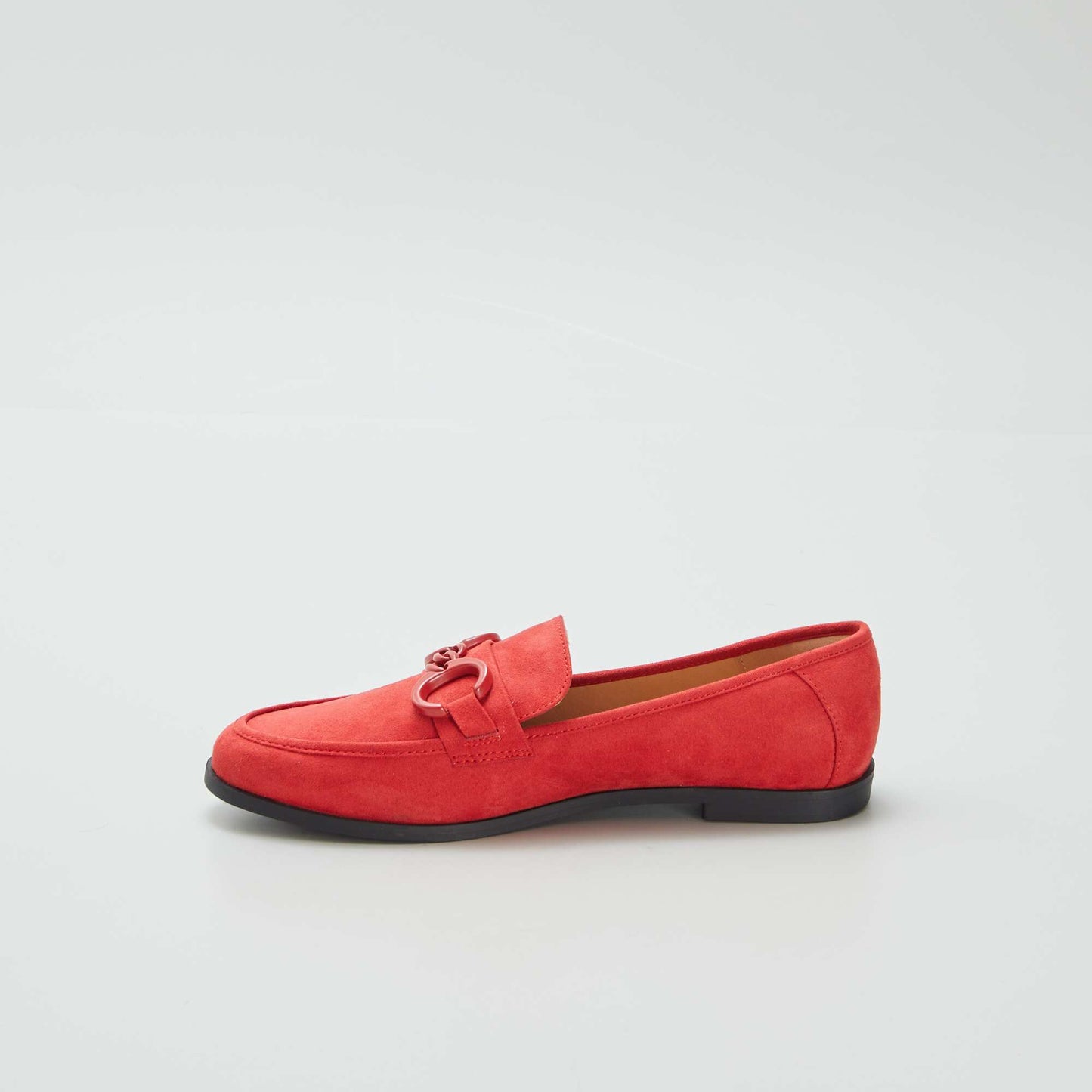Mocassins à boucle en suédine Rouge