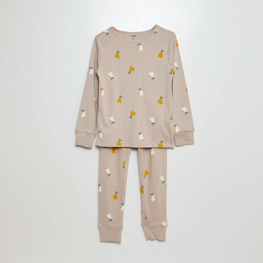 Pyjama long t-shirt + pantalon - 2 pièces Gris