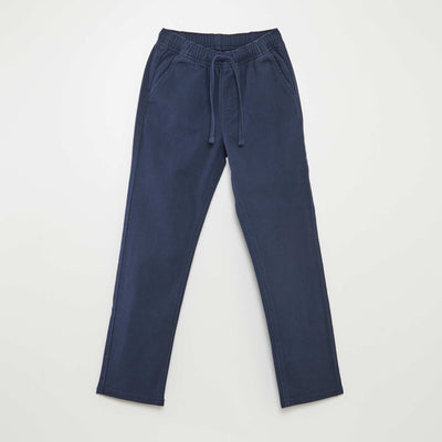 Pantalon regular uni bleu marine