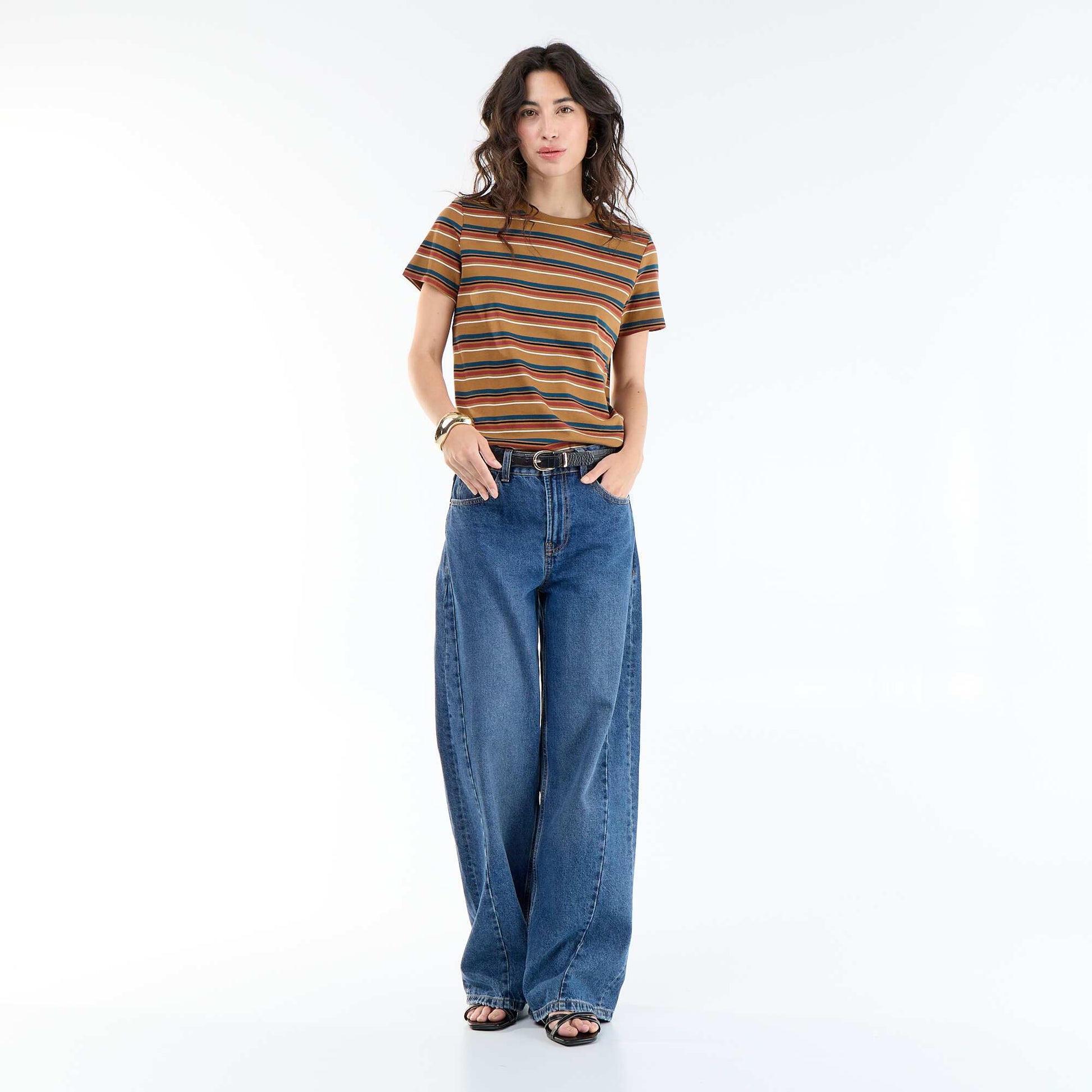 T-shirt imprimé MARRON