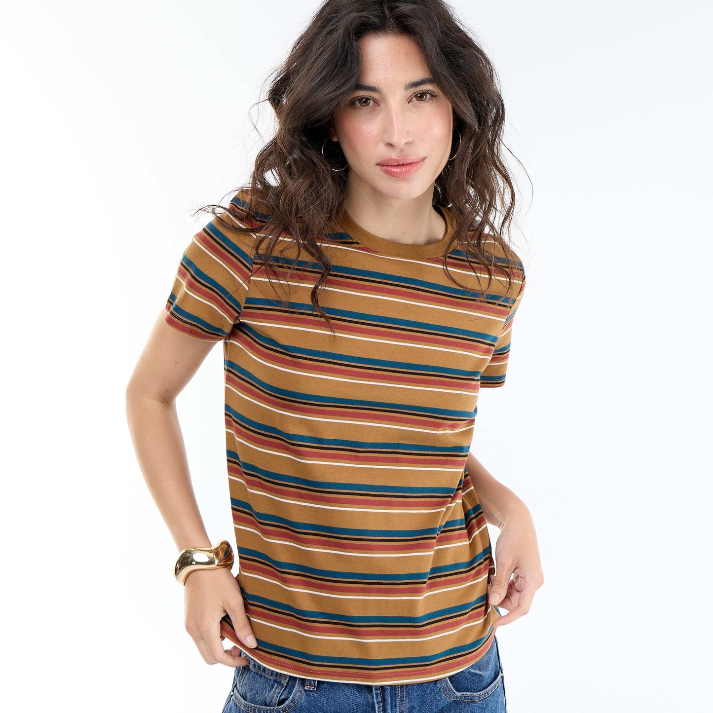 T-shirt imprimé MARRON