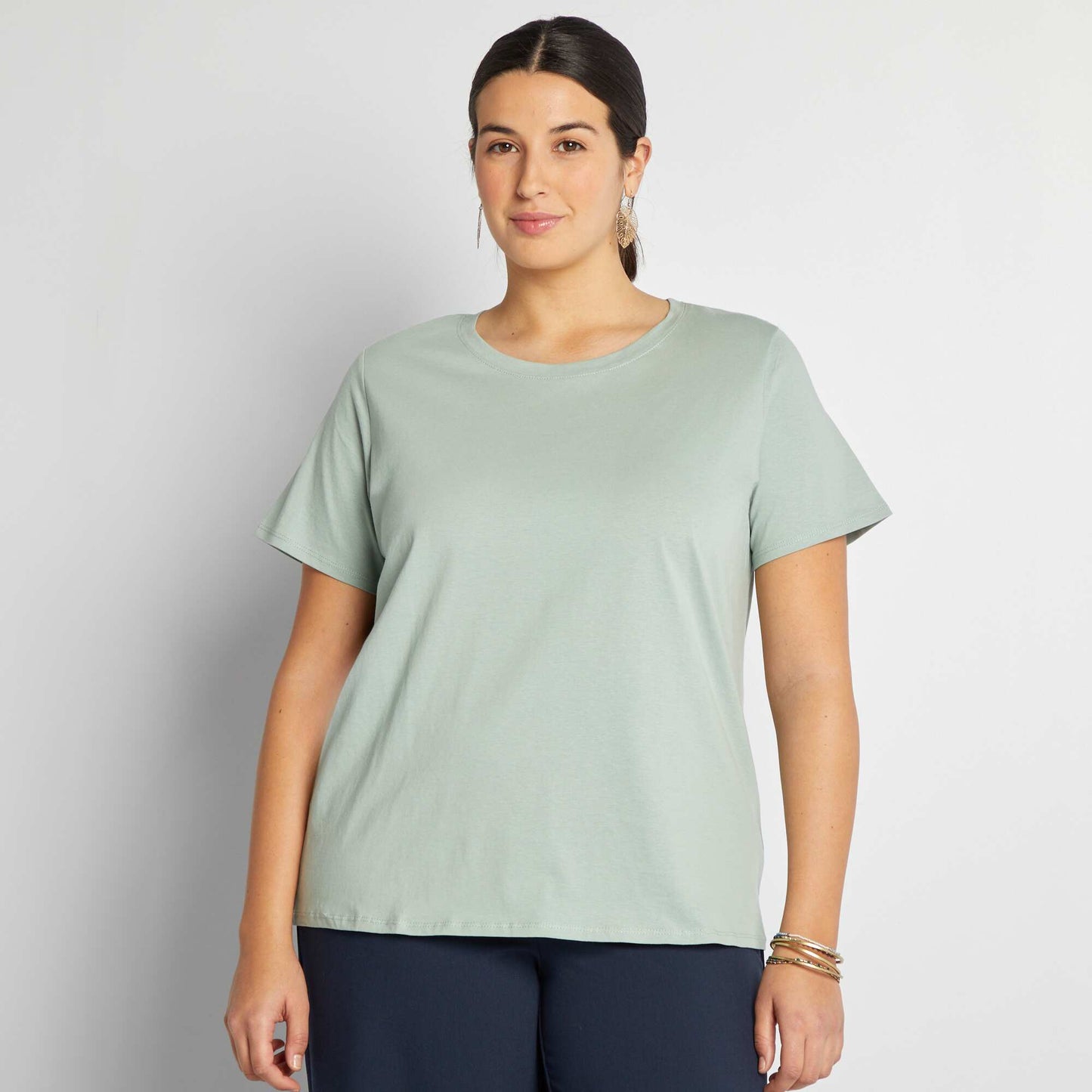 T-shirt en maille jersey manches courtes VERT