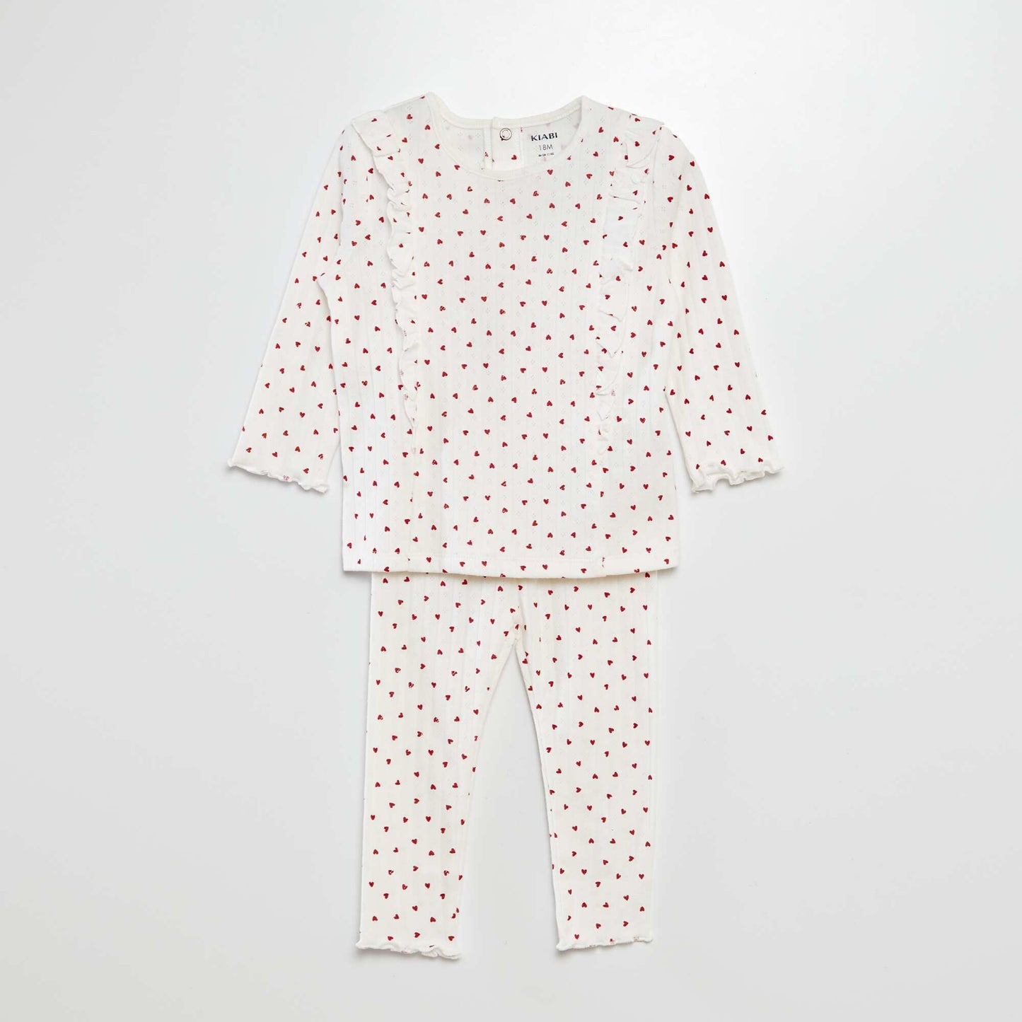 Ensemble t-shirt + legging de pyjama motif cœurs - 2 pièces BLANC