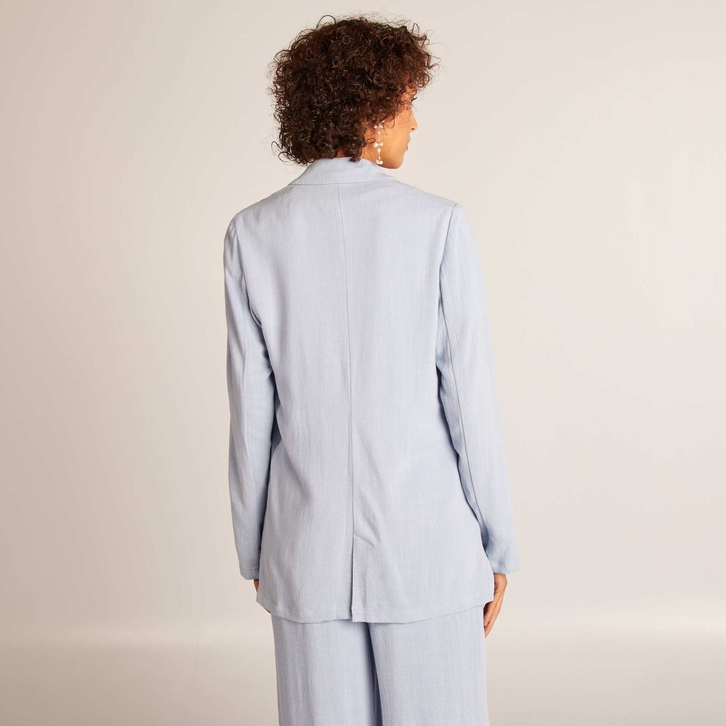 Veste tailleur en lin mélangé BLEU