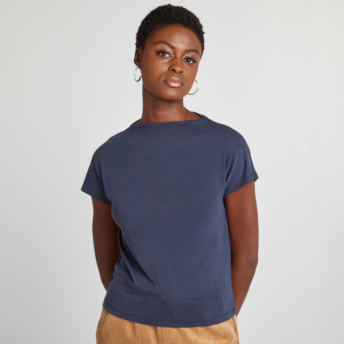 T-shirt en modal manches courtes Bleu