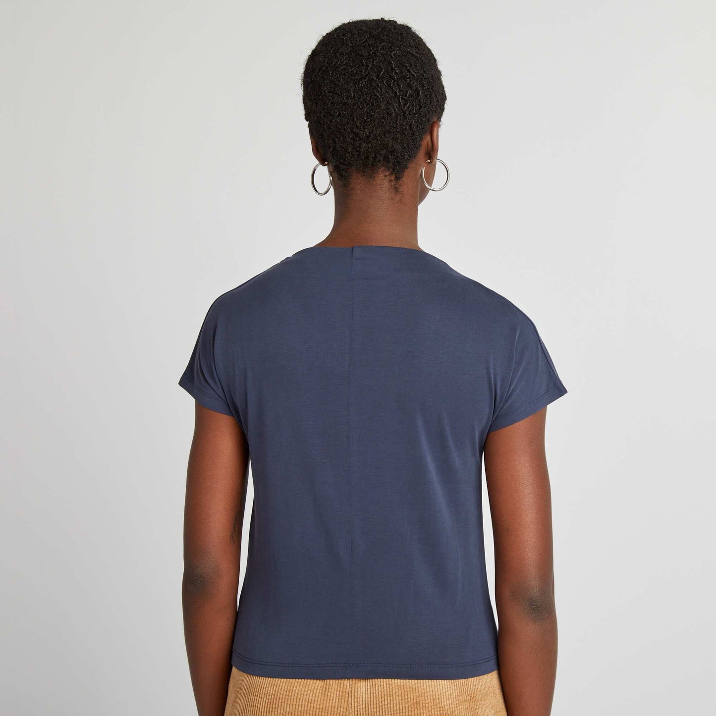 T-shirt en modal manches courtes Bleu