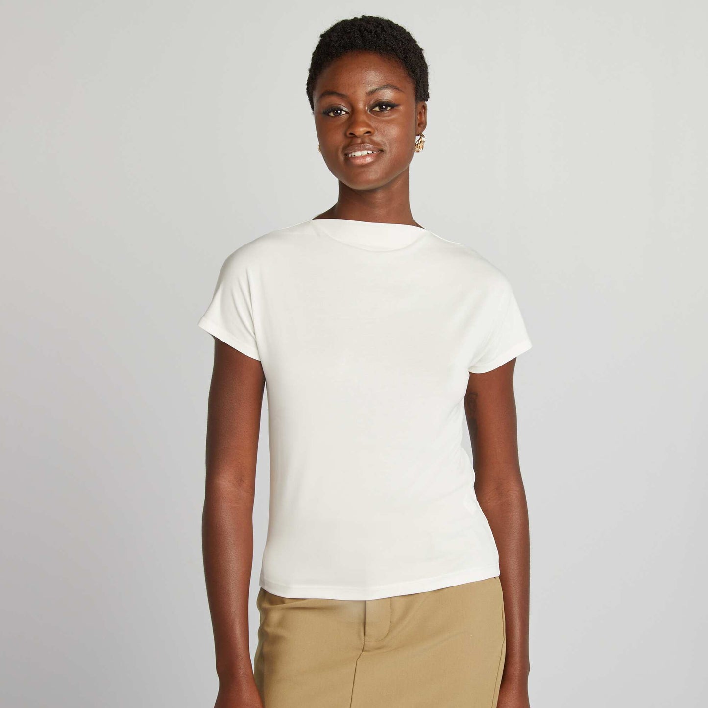 T-shirt en modal manches courtes blanc