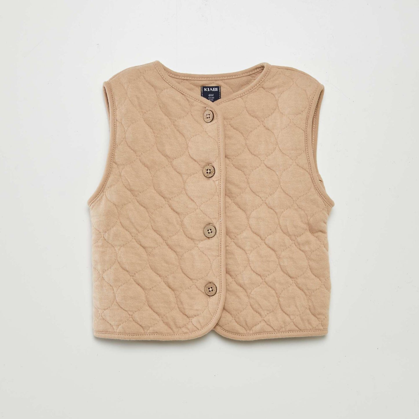 Gilet matelassé et rembourré avec manches amovibles Beige