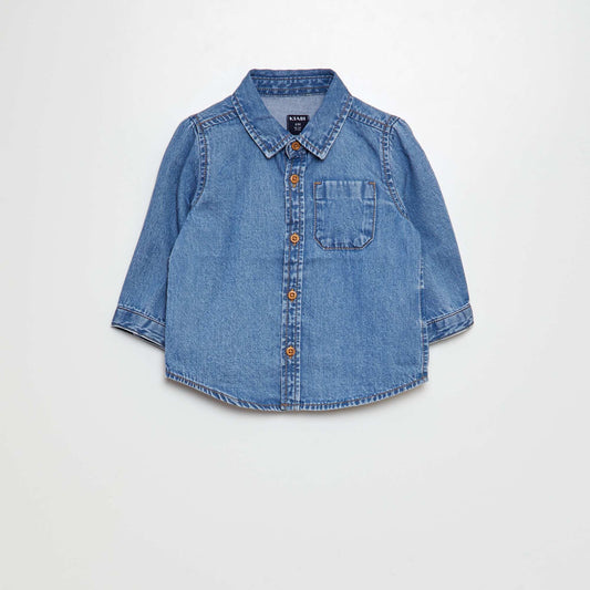 Chemise en coton denim Bleu