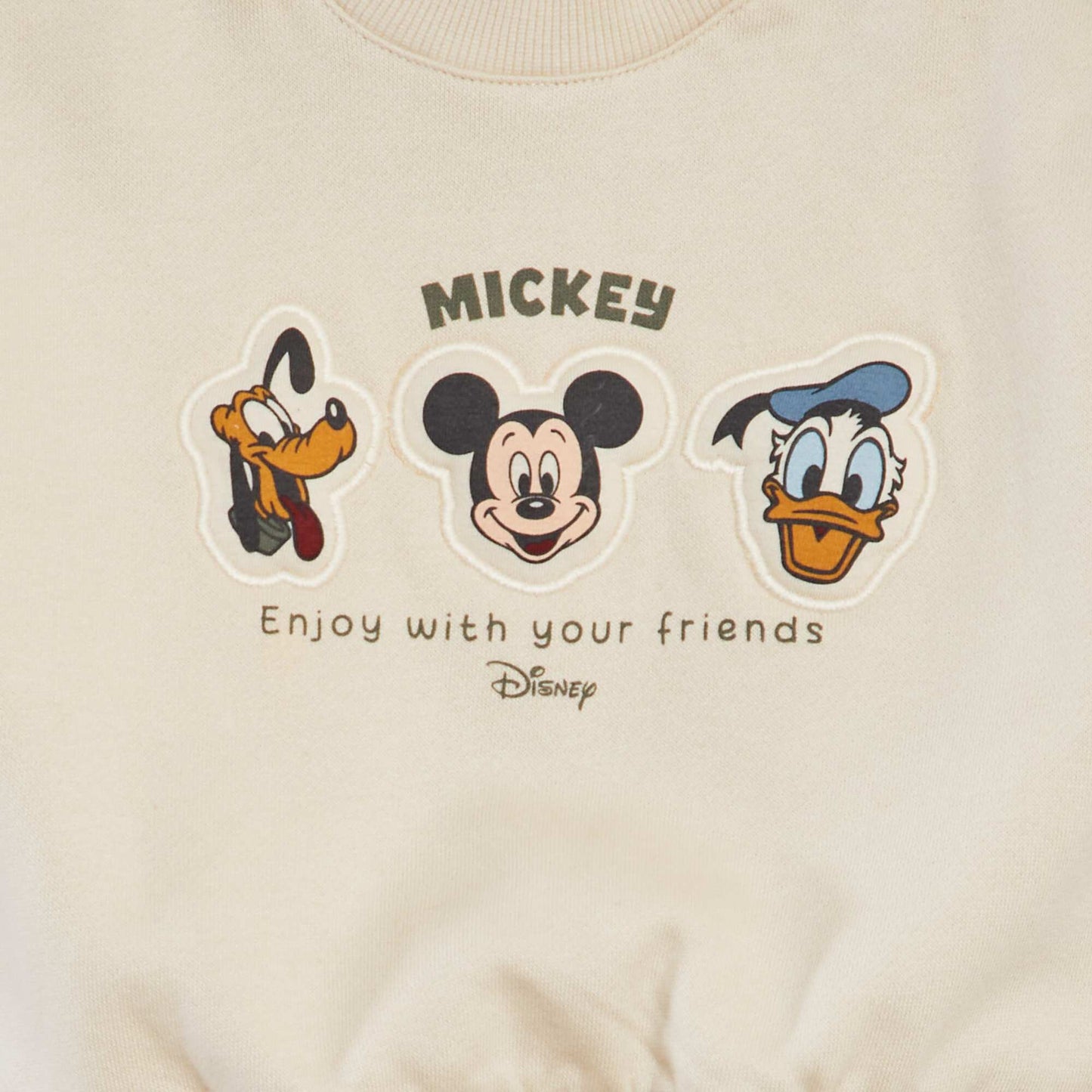 Sweat 'Mickey and friends' 'Disney' imprimé en relief Blanc