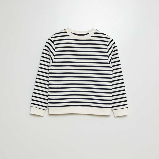 Sweat col rond imprimé BLEU RAYE