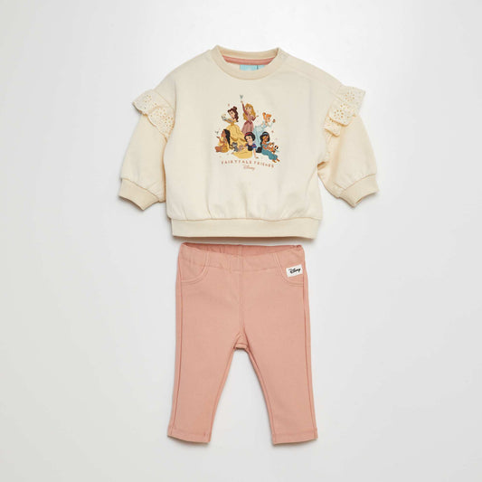 Ensemble sweat + legging Princesses 'Disney' - 2 pièces Rose/blanc