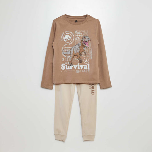 Pyjama long 'Jurassic World' - 2 pièces Marron