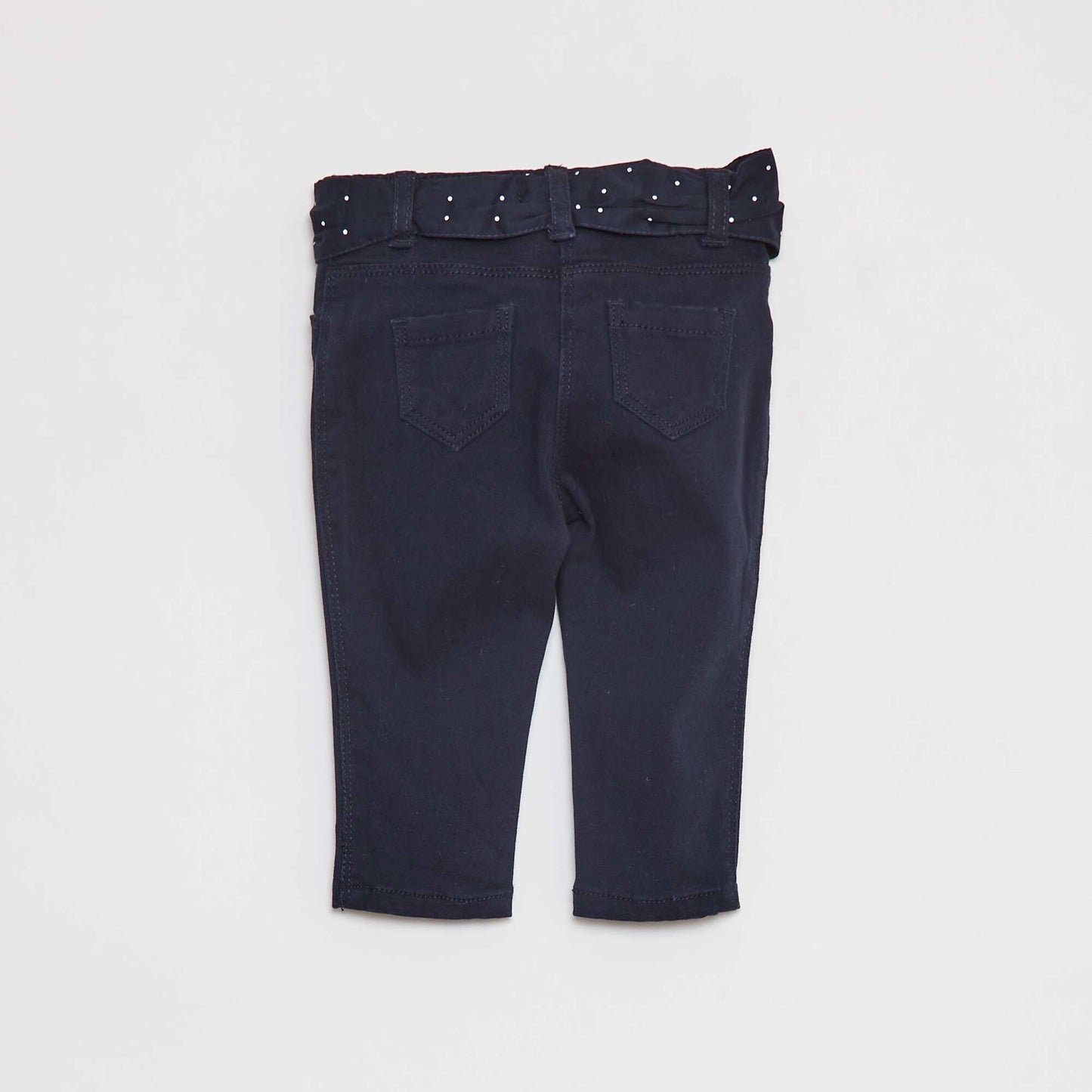 Pantalon en twill avec ceinture en voile de coton BLEU