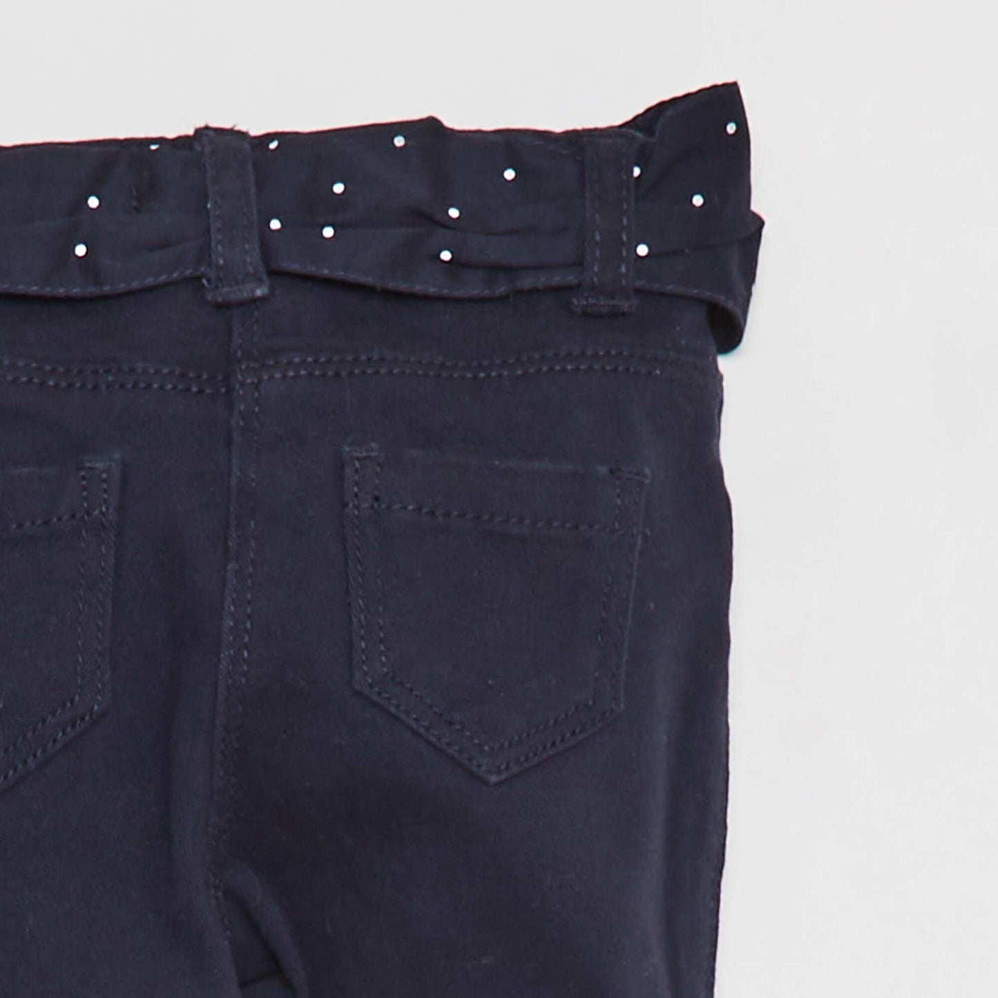Pantalon en twill avec ceinture en voile de coton BLEU