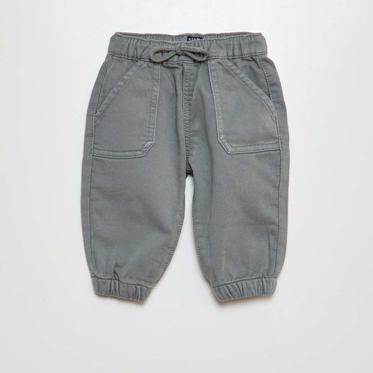 Pantalon jogging avec larges poches Bleu gris